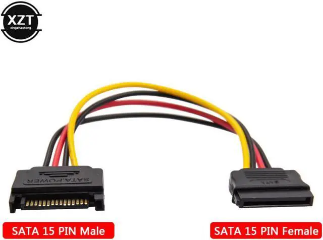 Main image of SATA 15pin Male to Female SATA Hard Disk Power Extension Extender Cabo Cord for PC HDD SSD Power Cables