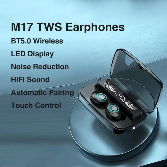Alt view image 2 of 4 - M17 TWS BT5.0 Wireless Earphones HD LED Display 9D Noise Reduction 3D Touch Control IPX7 Waterproof Sweatproof Earbuds