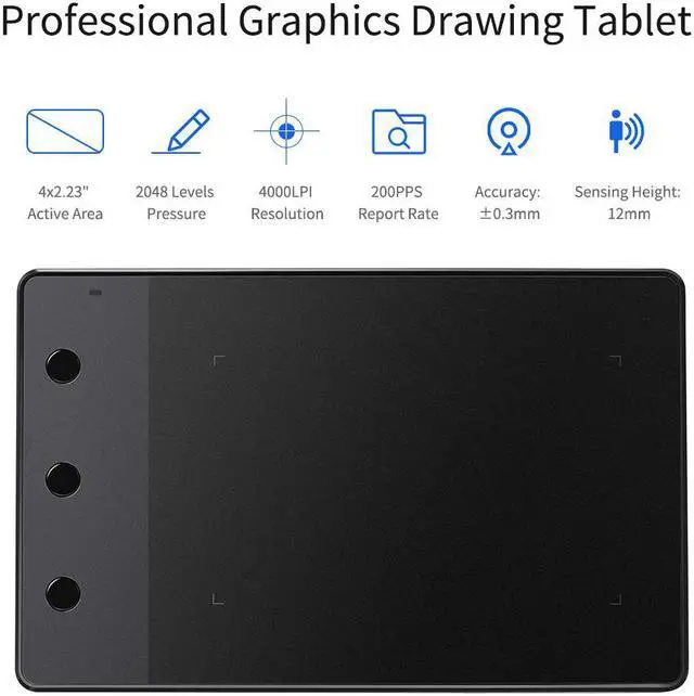 Alt view image 3 of 4 - Huion H420 Drawing Tablet 4x2.23 Inch Professional Graphics Signature Pad Board with 3 Shortcut Keys Digital Tablets for Drawing