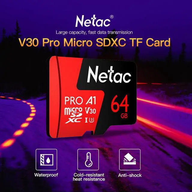 Alt view image 2 of 4 - Netac 64GB Pro  TF Memory Card Data Storage V30/UHS-I U3 High Speed Up to 98MB/s