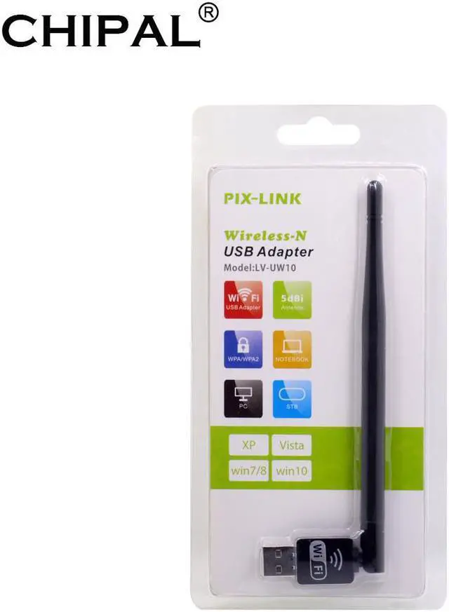 Main image of CHIPAL 150Mbps USB WiFi Receiver Adapter MT7601 Lan Wireless Network Card 5dbi Antenna for XP Vista Windows 7 Linux MAC OS X