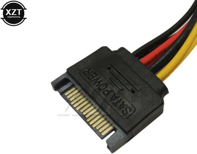 Alt view image 2 of 3 - est Arrival 15 Pin SATA Male to 4 Pin Molex 2 Female IDE HDD Power Hard Drive Cable Adapter