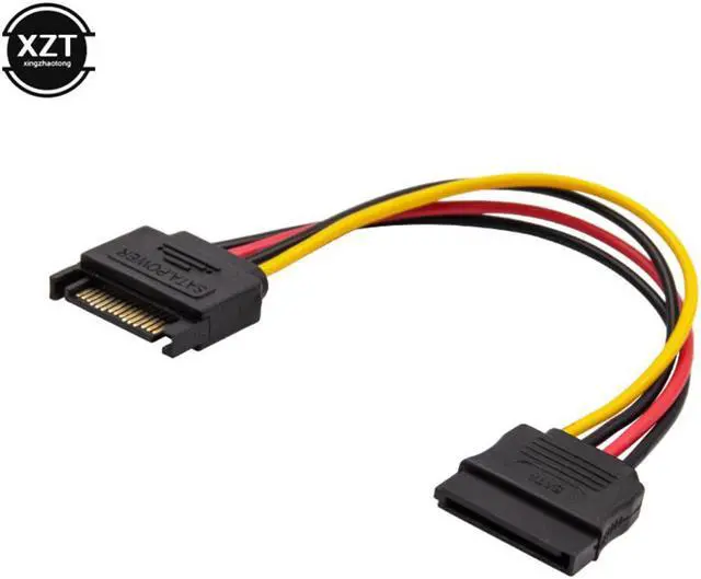 Alt view image 2 of 3 - SATA 15pin Male to Female SATA Hard Disk Power Extension Extender Cabo Cord for PC HDD SSD Power Cables