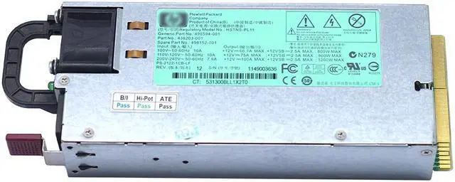 Alt view image 2 of 3 - 1200W HSTNS-PL11 498152-001 490594-001 438203-001 Server power supply PSU For HP DL580G6 G7 Switching power Adapter