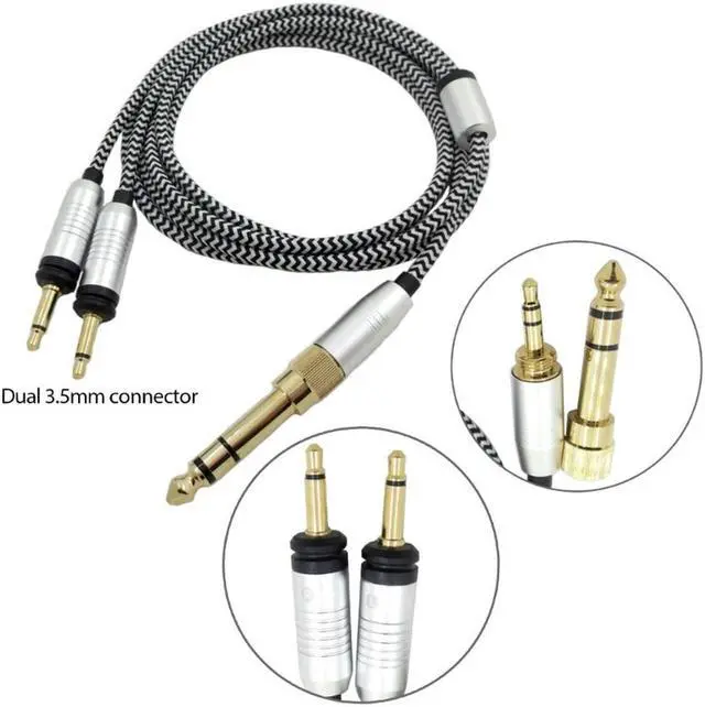 Main image of OIAGLH Replacement Headset Cord for Focal ELEGIA Upgrade Cable 3.5mm Male 6.35mm to Double 3.5mm Male Cord Replacements