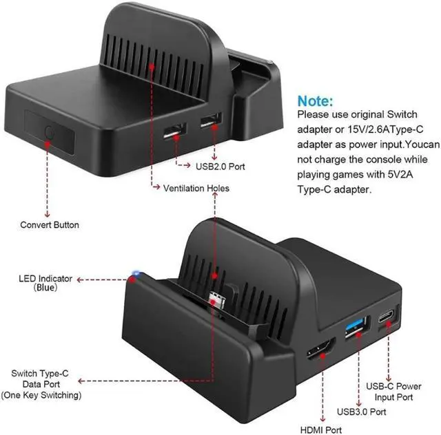 Main image of OIAGLH Replacement for Dock TV Dock Portable- TV Adapter for NS Charging Stand Gaming Accessories Charger Dock Stand