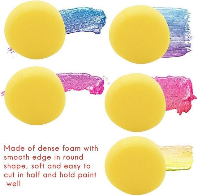 OIAGLH 20Pcs Round Synthetic Artist Paint Sponge Craft Sponges For Painting  Pottery Watercolor Art Sponges Yellow 2.75Inch 