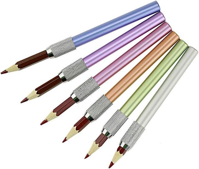 OIAGLH 6pcs Metal Color Rod Single-End Pencil Extender Pencil Extender Pen Receptacle Pen Extension Pencil Case