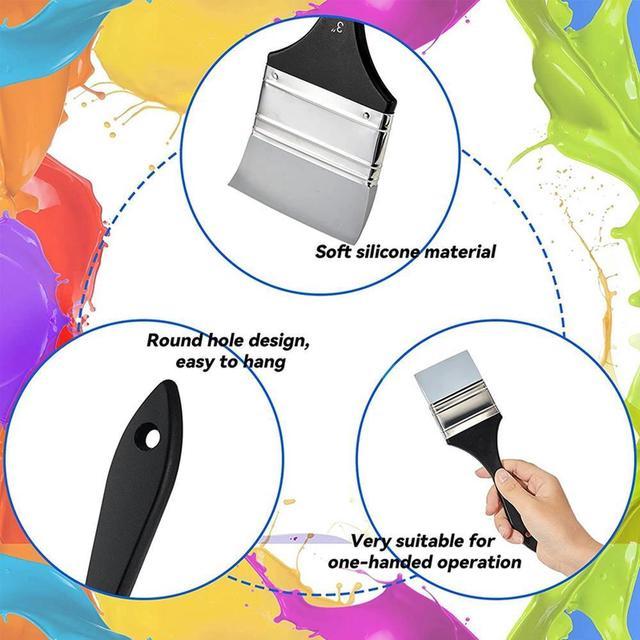 OIAGLH Silicone Color Shaper Brush Wide Firm Flat Silicone Paint Brush  Flexible Acrylic And Water Based Painting Tool 