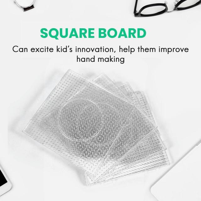OIAGLH 4pcs ABC Clear 145x145mm Square Large Pegboards Board for Hama Fuse  Perler Bead 