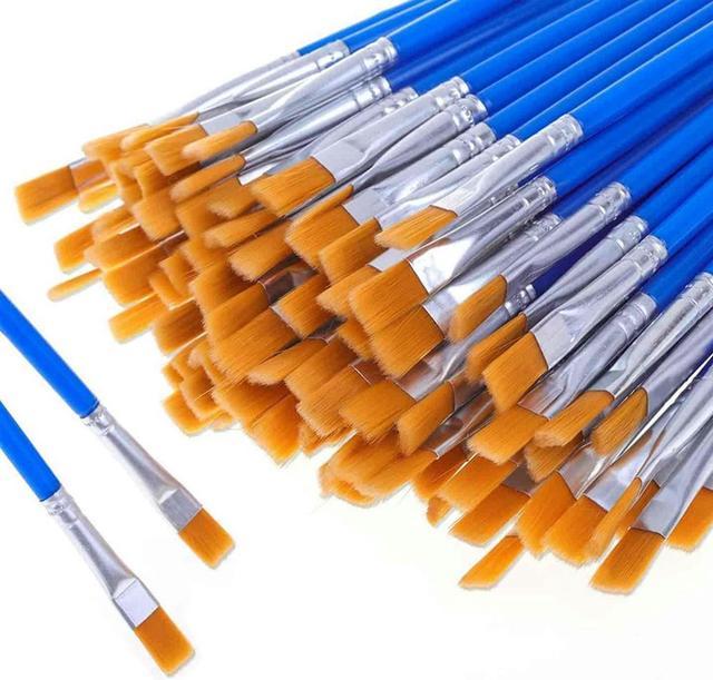 OIAGLH 100X Kids Paint Brushes For Watercolor Oil Painting Flat +