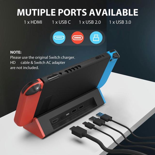 For Nintendo Switch Charging Dock Station TV Adapter HDMI/AC Charger Power  Cable