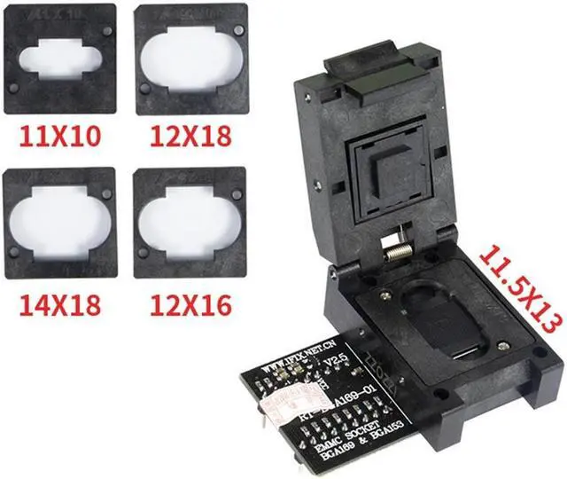 Main image of OIAGLH RT-BGA169-01 BGA169 / BGA153 EMMC Adapter V2.5 With 4Pcs BGA Bounding Box For RT809H Programmer