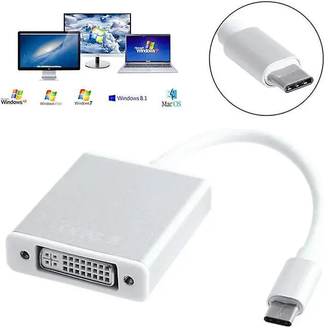 Main image of FOR USB-C Type C USB 3.1 to DVI 1080P Adapter Converter Connector Cable Type-C to DVI monitor for Book Pro Chrombook 4K HDTV