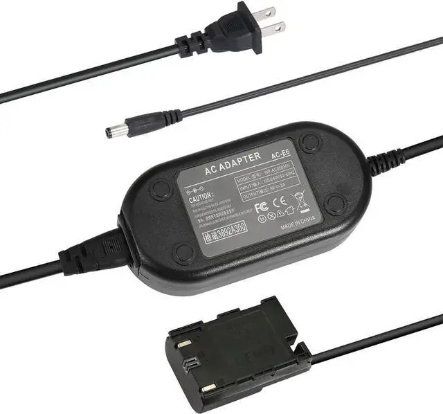 Alt view image 2 of 2 - FOR ACK-E6 Camera AC Power Adapter Replacement for LP-E6/LP-E6N Dum for 90D 80D 70D 7D Mark II 60D 6D Mark