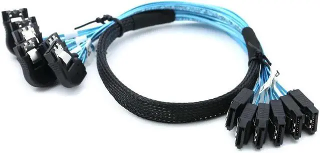 Alt view image 2 of 2 - FOR SAS4.0 6 SATA to 6 SATA 7Pin Female Right Angle SSD Solid State Drive Data Cable