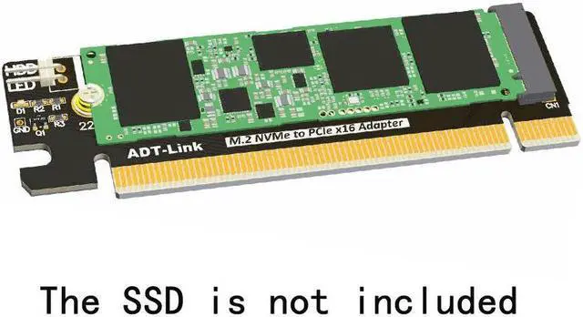 Alt view image 2 of 2 - FOR 2024 M.2 NVME key M to PCI-e x16 Adapter Card M-Key pcie 4x to 16x extender Cards PCI-E 3.0 for M.2 NVMe SSD R43A