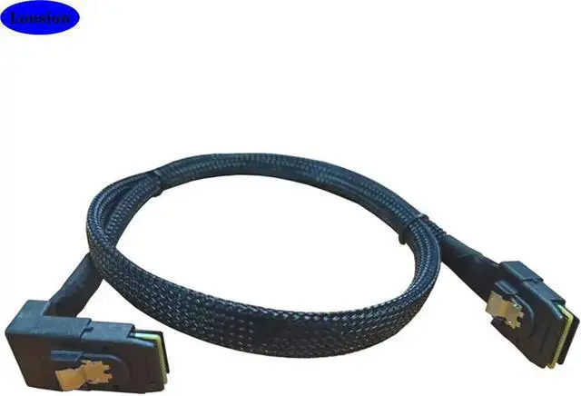 Alt view image 2 of 3 - FOR MINI SAS SFF-8087 To 90-degree SAS SFF-8087 Server High-speed Connection Cable