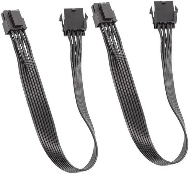 Main image of FOR 2Pcs Computer Cable CPU 8Pin To 4+4 Pin Power Supply Extension Cable Cord Lead Sleeve Black 30Cm