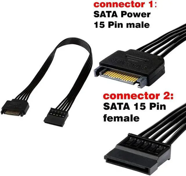 Main image of FOR SATA Power Extension Cable,15 Pin SATA Male To Female Ext Power Cable Adapter For Hard Drive Disk HDD,SSD,30CM