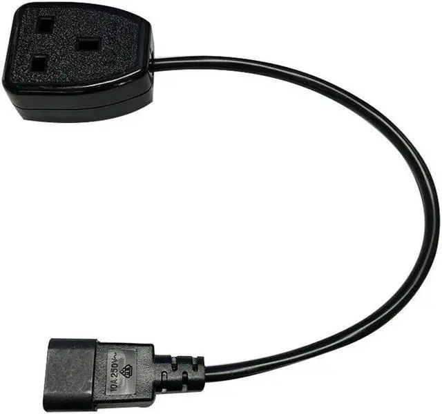 Main image of FOR IEC320 C14 to UK BS1363A Outlet Socket,IEC C14 Male Plug to UK 3Pin Female Socket Power Adapter Cable for PDU UPS(0.3M)
