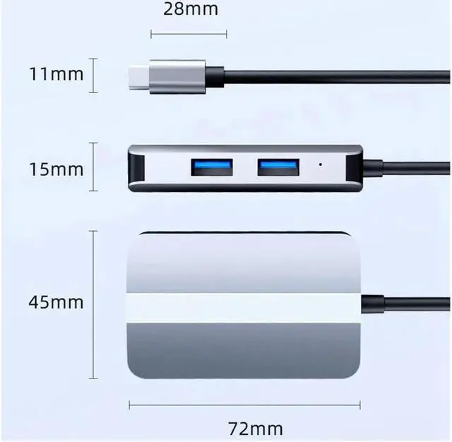 Alt view image 2 of 2 - FOR Type C USB HUB Station Splitter USB-C To USB HUB USB3.0 USB2.0 RJ45 SD TF Card Reader for Laptop