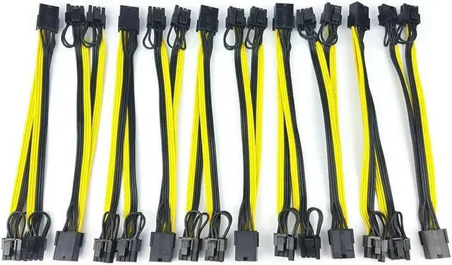 Main image of FOR 10Pcs 8 Pin PCI Express To Dual PCIE 8 (6+2) Pin Power Cable 20Cm Graphics Card PCI-E GPU Power Data Cable Splitter