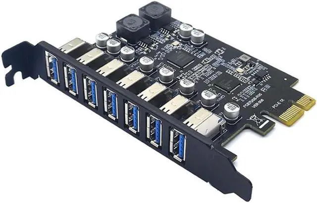 Alt view image 2 of 2 - FOR USB3.2 Front GEN1 Expansion Card PCI Express Adapter Card 7 Ports USB 3.0 Hub Adapter Riser Card