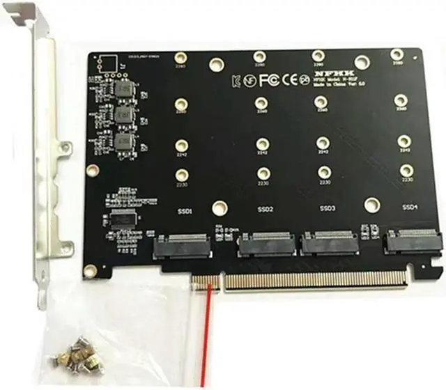 Alt view image 2 of 2 - FOR Pcie 4.0 X16 Hard Drive Adapter Card 4 Nvme M.2 SSD Array Card Multifunctional Convenient VROC Slot Card Adapter Easy Install