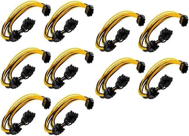 Main image of FOR 10Pcs 6Pin To 2X8pin(6+2)Pin Power Cable 6 Pin PCI E To 2Xpcie 8 (6+2) Pin Graphics Video Card PCI-E VGA Power Cable