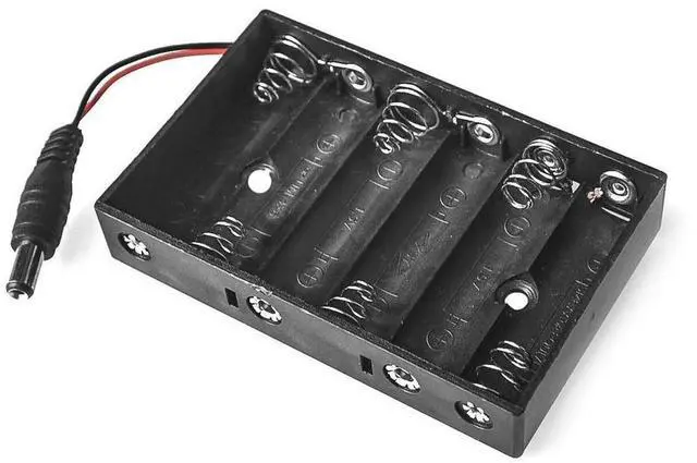 Alt view image 2 of 2 - FOR Size 6 AA Case Holder Box For 6pcs Size AA Case Storage Holder With DC2.1 Power Jack For