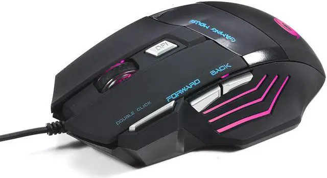 Alt view image 5 of 7 - Wired Mouse with Colorful RGB, Gaming Wired Mouse, 5500DPI, 7 buttons, Ergonomic USB PC Mouse, Black, NA868
