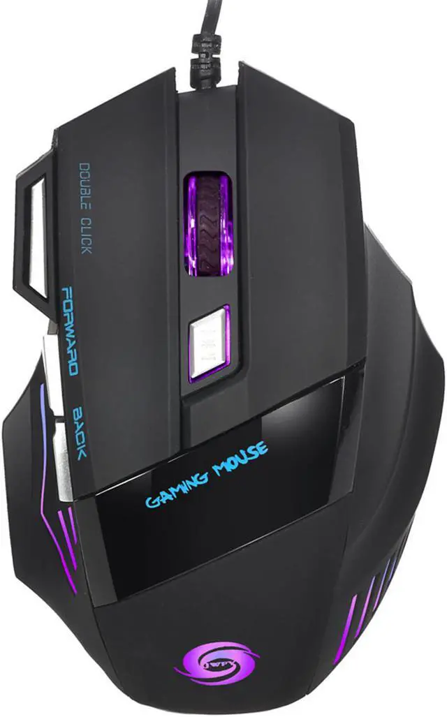 Main image of Wired Mouse with Colorful RGB, Gaming Wired Mouse, 5500DPI, 7 buttons, Ergonomic USB PC Mouse, Black, NA868