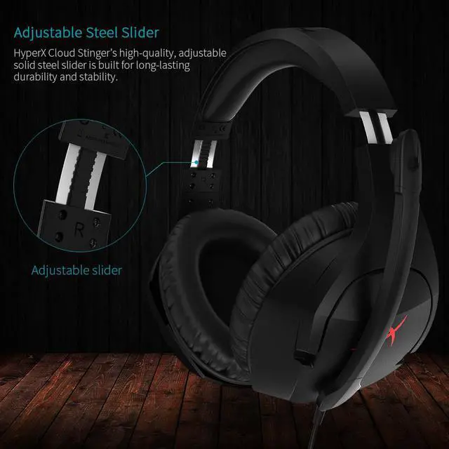 Alt view image 3 of 7 - HyperX Cloud Stinger Gaming Headset Esport Stereo Headphone Earphone Over Ear for PC/Xbox One/PS4/Wii U HX-HSCS-BK/AS