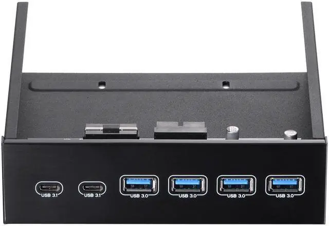 Alt view image 2 of 5 - 5.25" Front Bay USB HUB 2-Port USB 3.1 & 4-Port USB 3.0 High Speed 5Gbps USB Hub Front Panel Computer Case Optical Drive Bay Converter Hub