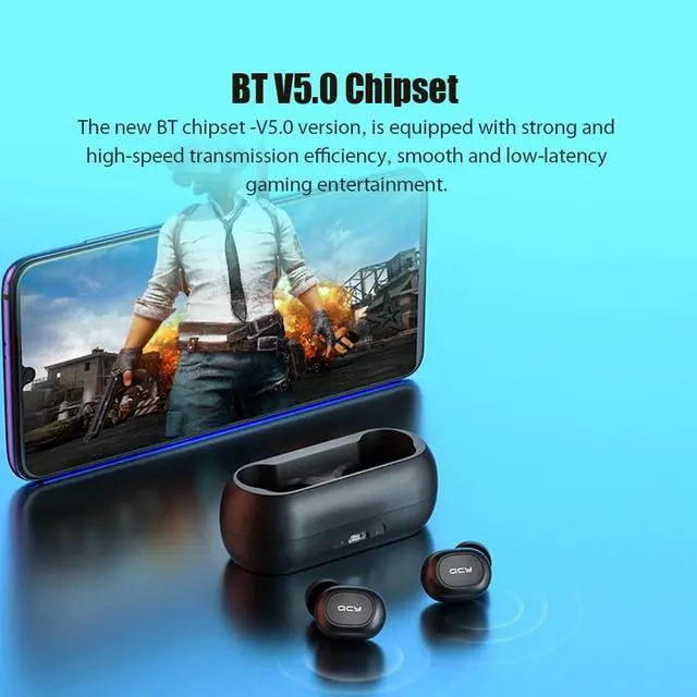 Alt view image 4 of 7 - Global Version QCY T1C TWS Earphones BT 5.0 Smart Stereo Earbuds Pop-up Fast Pairing In-ear Sports Headset QCY APP Headphones with Dual Mic Charging Box