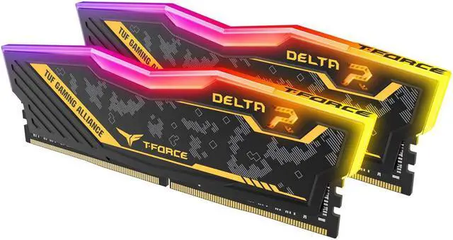 Alt view image 2 of 4 - TEAMGROUP T-Force Delta RGB TUF Gaming Alliance 32GB (2x16GB) 3200MHz (PC4-25600) CL 16 Desktop Gaming PC Memory Module Ram Upgrade 288-Pin DDR4 SDRAM TF9D432G3200HC16CDC01