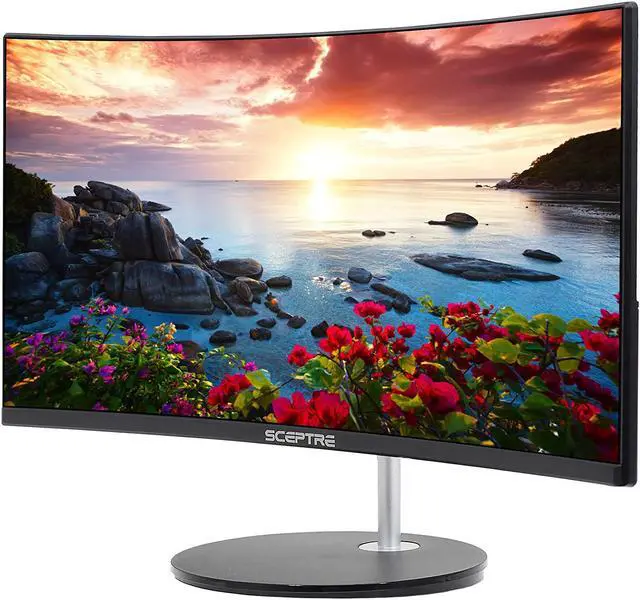 Alt view image 3 of 6 - Sceptre Curved 27" 75Hz LED Monitor HDMI VGA Build-In Speakers, EDGE-LESS Metal Black 2019 (C275W-1920RN)