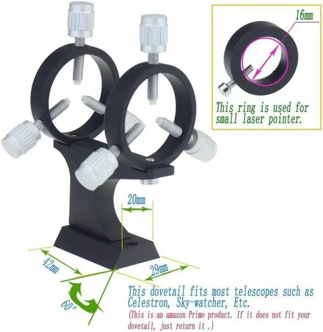 Alt view image 5 of 5 - Gosky Deluxe Adjustable Laser Pointer Bracket Fits Pointer Diameter 5mm-38mm