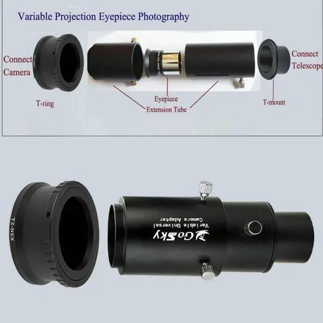 Alt view image 4 of 5 - Gosky Deluxe Telescope Camera Adapter Kit for SONY E-Mount (Mirrorless) Cameras