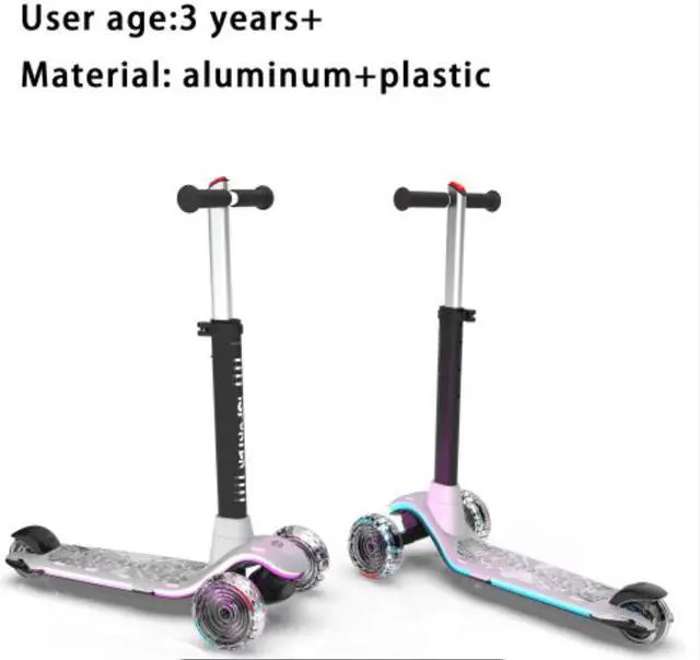 Alt view image 2 of 5 - 3 Wheel Scooter for Kids 3-5 Years old  with Light Up Wheels Foldable Adjustable