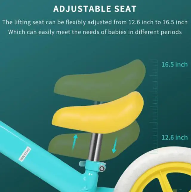 Alt view image 2 of 6 - 11inch Kids Balance Bike Adjustable Height Carbon Steel & PE Tires for 2-6 Years