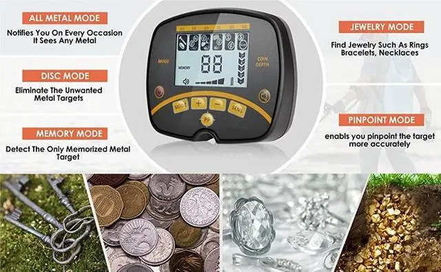 Alt view image 4 of 7 - 5-Mode Waterproof LCD Metal Detector - High-Sensitivity Pinpointer with Hunter Search Coil