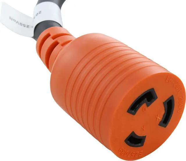 Alt view image 4 of 4 - AC Connectors 25 ft. 12/3 Heavy Duty SOOW L6-20 20 Amp 250-Volt Generator Rubber Extension Cord