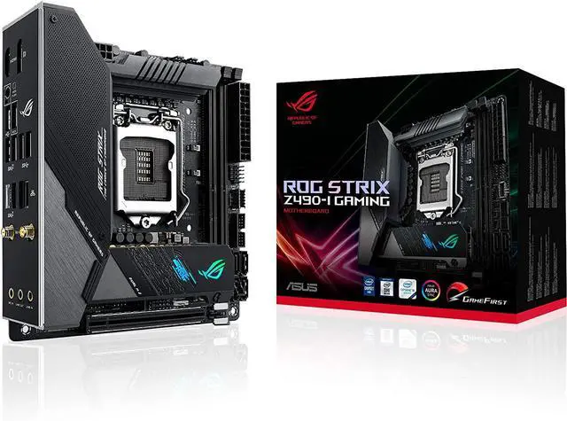 Alt view image 2 of 7 - ASUS ROG Strix Z490-I Gaming Z490 (WiFi 6) LGA 1200 (Intel® 10th Gen) Mini-ITX Gaming Motherboard 8+2 power stages, DDR4 4800, Intel® 2.5 Gb Ethernet, USB 3.2 front panel Type-C, HDMI 2.0a, AURA Sync