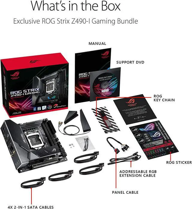 Alt view image 7 of 7 - ASUS ROG Strix Z490-I Gaming Z490 (WiFi 6) LGA 1200 (Intel® 10th Gen) Mini-ITX Gaming Motherboard 8+2 power stages, DDR4 4800, Intel® 2.5 Gb Ethernet, USB 3.2 front panel Type-C, HDMI 2.0a, AURA Sync