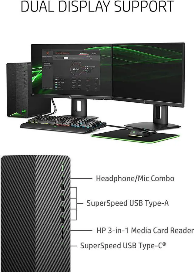 Alt view image 8 of 10 - HP Pavilion Gaming Desktop, NVIDIA GeForce GTX 1650 Super, Intel Core i3-10100, 8 GB DDR4 RAM, 256 GB PCIe NVMe SSD, Windows 10 Home, USB Mouse and Keyboard, Compact Tower Design (TG01-1022, 2020)
PC