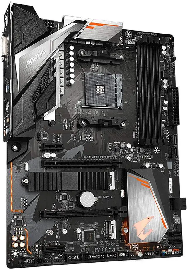 Alt view image 3 of 4 - Gigabyte B450 AORUS ELITE V2 Socket AM4 B450 AM4 ATX M.2 Desktop Motherboard A