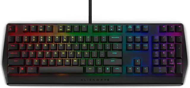 Alt view image 2 of 5 - Alienware USB Low-Profile RGB Gaming Keyboard AW410K: Alienfx Per Key RGB LED - Cherry MX Brown Switches