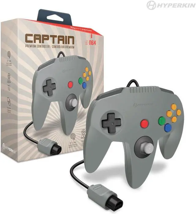 Alt view image 5 of 5 - Hyperkin Nintendo 64 "Captain" Premium Controller For N64 - Gray